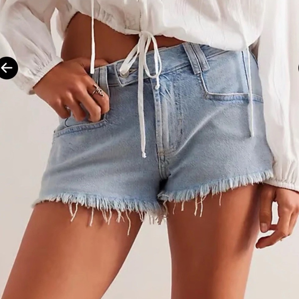 We The Free Light Blue Denim Shorts